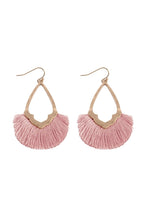 Load image into Gallery viewer, Diamond Shaped Fringe Tassel Hook Earrings
