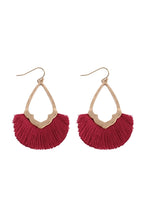 Load image into Gallery viewer, Diamond Shaped Fringe Tassel Hook Earrings
