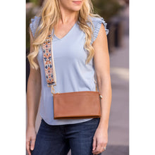 Load image into Gallery viewer, Abby 4-in-1 Handbag - Tan with Tapestry Guitar Strap
